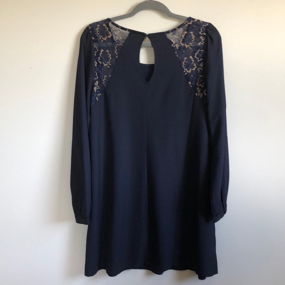 NWOT Love Riche Navy Long Sleeved Dress - Picture 5 of 9